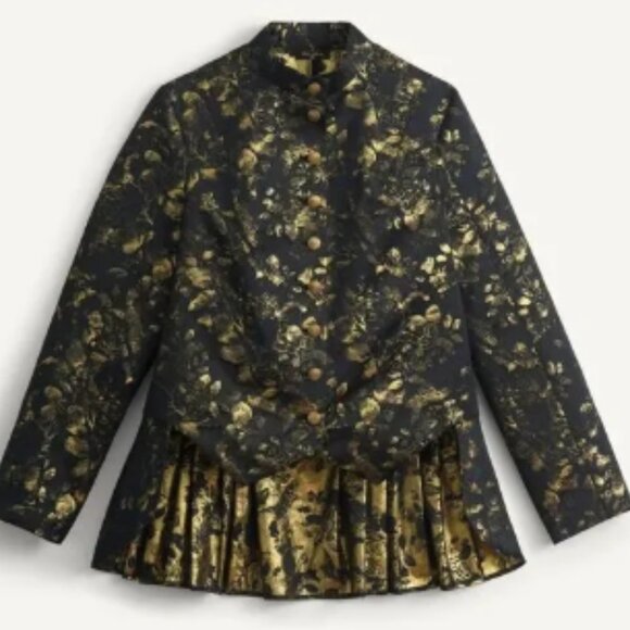 NWT KATE MOSS METALLIC JACQUARD TOP X KATE MOSS ZARA - Picture 1 of 3